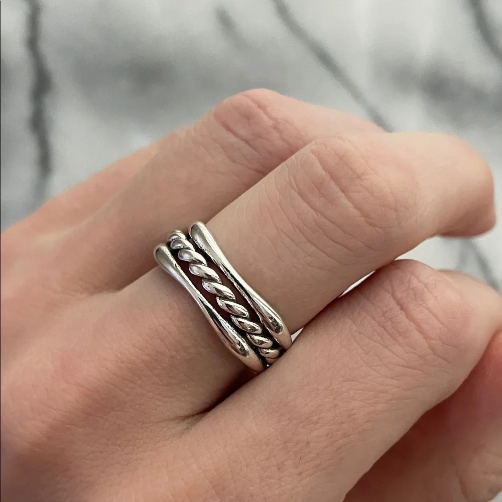 925 sterling Silver Twisted rope Ring